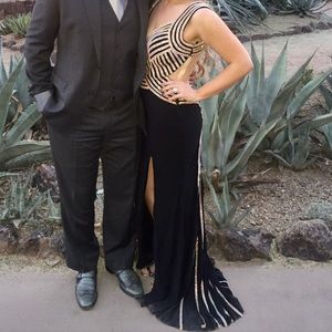 JOVANI Black/Gold Dress - Size 6